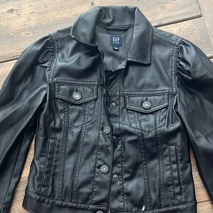 GAP Classic Black Faux Leather Jacket